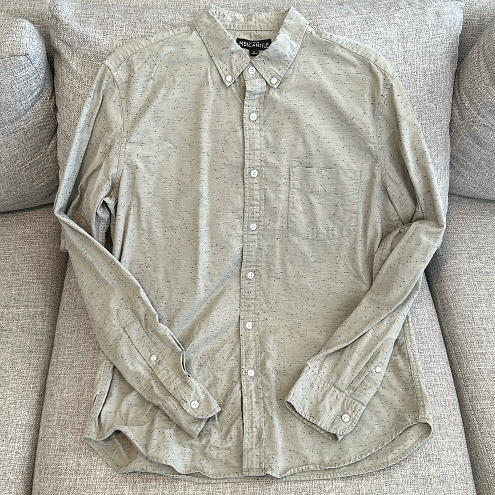 J. Crew Mercantile Grey Speckled Oxford - Men’s Large